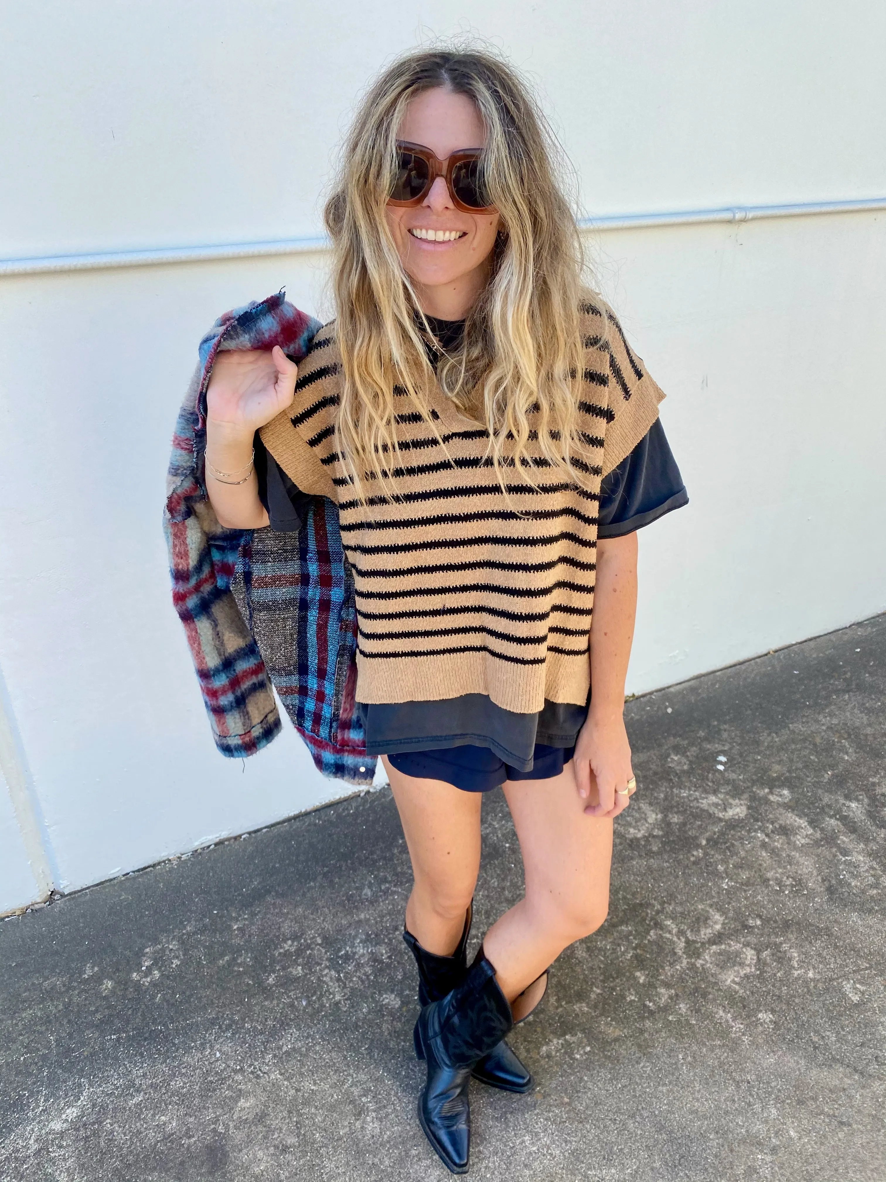 Ainsley Striped Sweater Vest