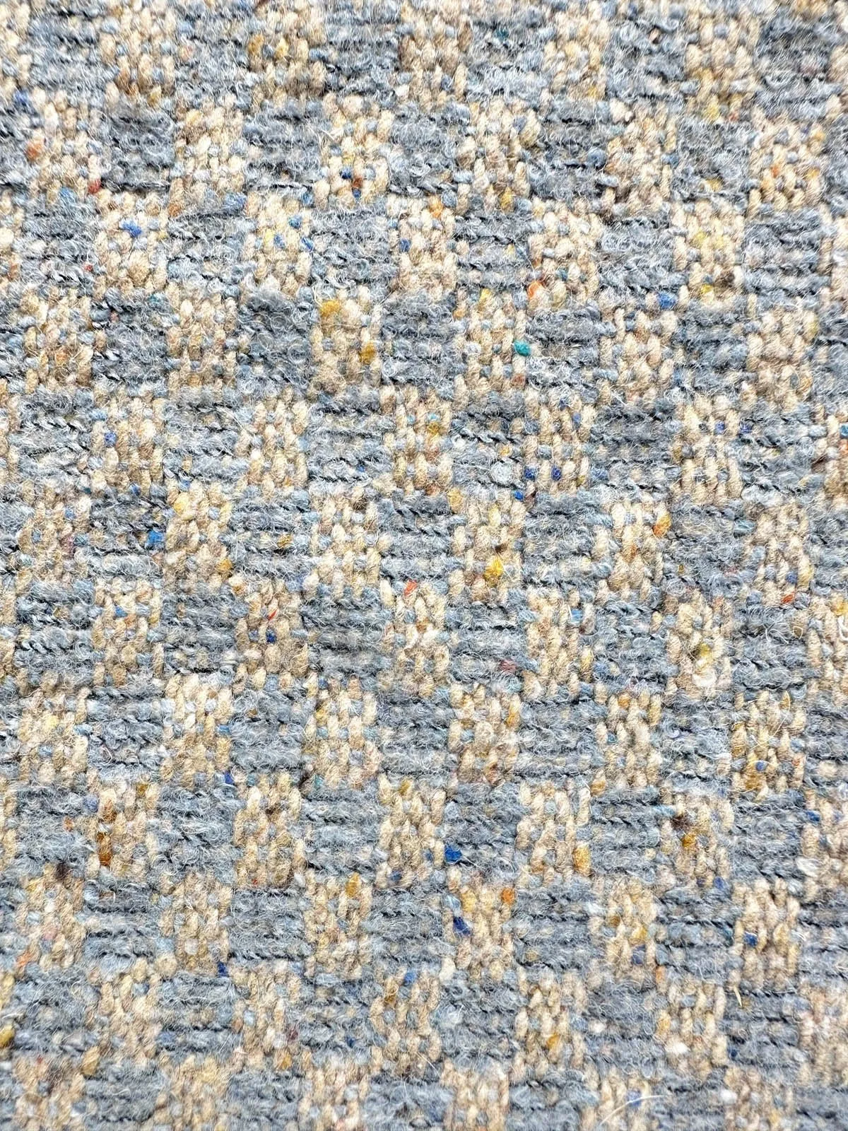 Baby Blue Flecked Checkerboard Wool