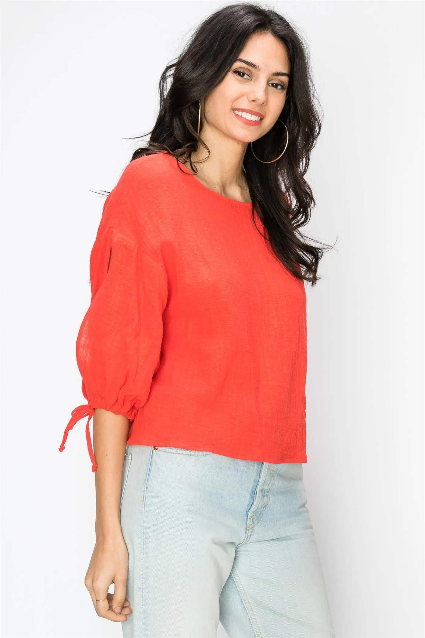 Balloon Sleeve Breezy Blouse