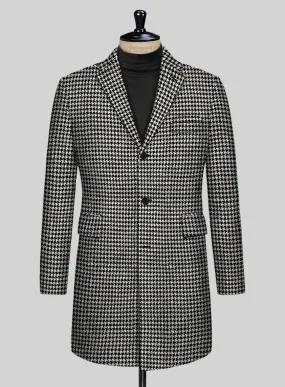 Big Houndstooth BW Tweed Overcoat
