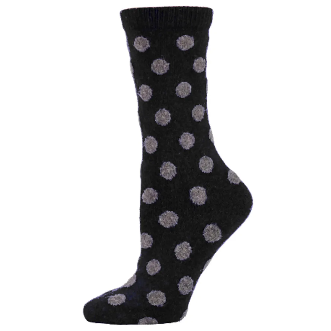 Black & Grey Bea Dot Cashmere Blend Socks (Women's)
