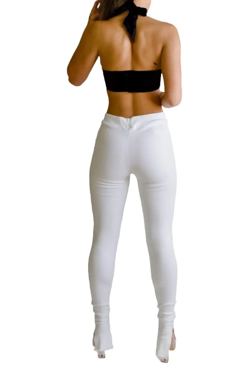Black Halter Wrap Satin Corset Crop Top