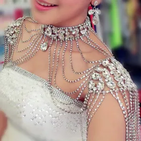 Bling Brides Gorgeous  bling crystal Rhinestone shoulder chain, Wedding Bridal Choker Jewelry