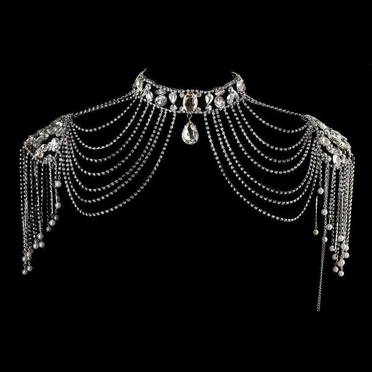 Bling Brides Gorgeous  bling crystal Rhinestone shoulder chain, Wedding Bridal Choker Jewelry