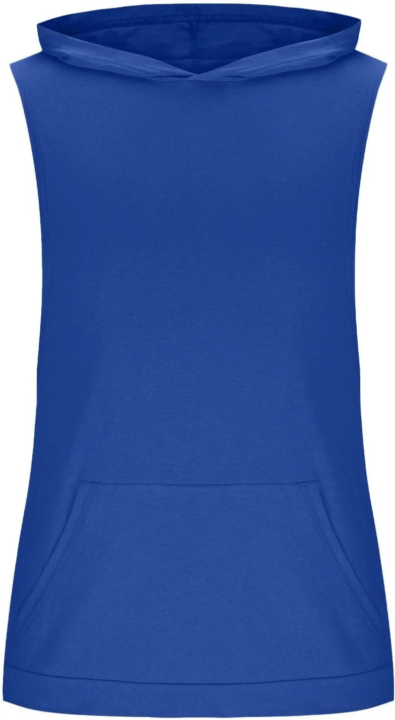 Cambkatl Men's Loose Summer Cut Off Hooded Tank Tops Casual Sleeveless Muscle Shirts Workout Bodybuilding Gym Tees