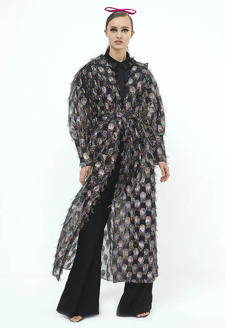 Choice Black Jacquard Kimono Black