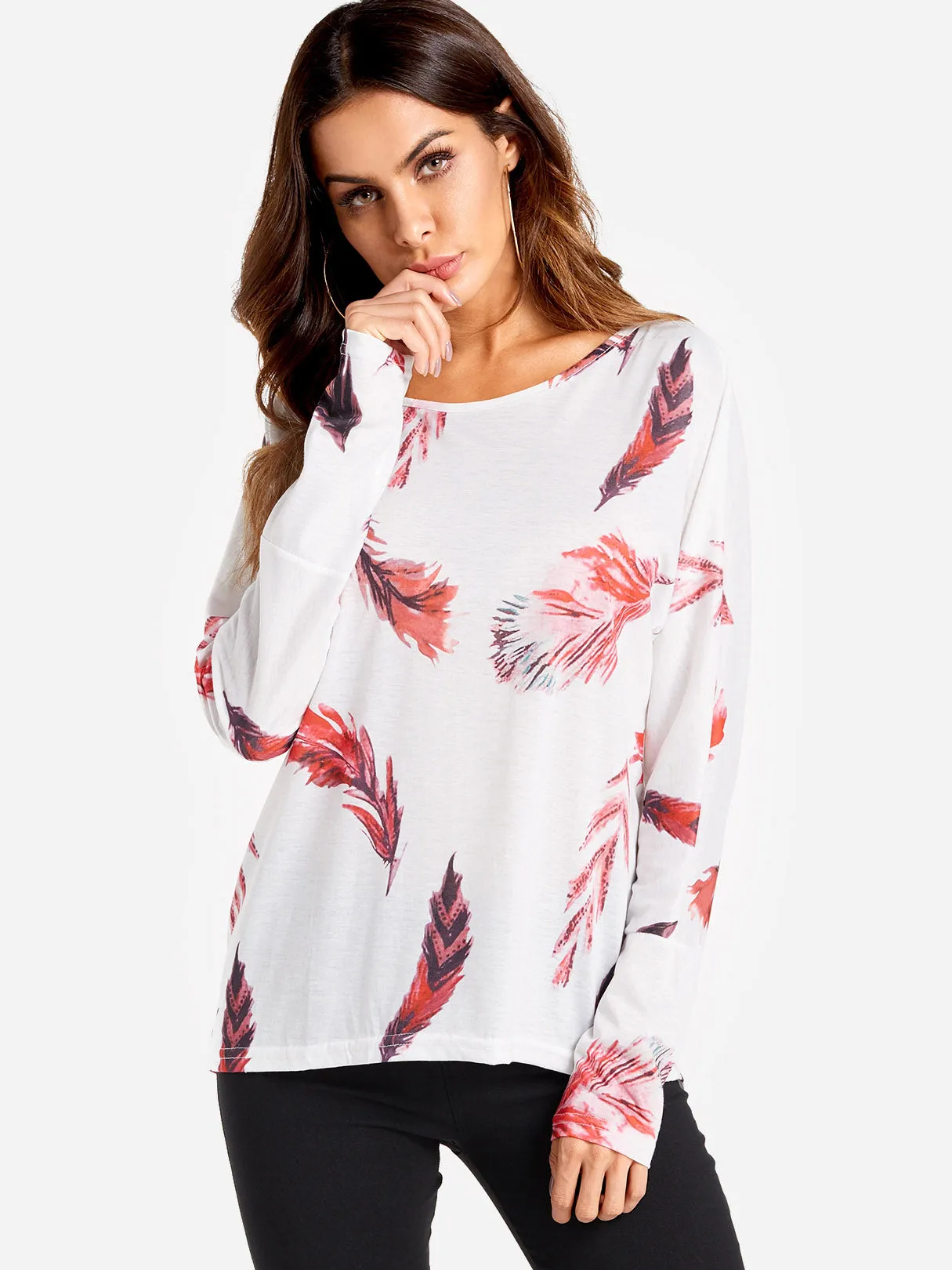 Custom Crew Neck Long Sleeve White T-Shirts