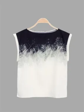 Custom Round Neck Leave Pattern Casual T-shirt