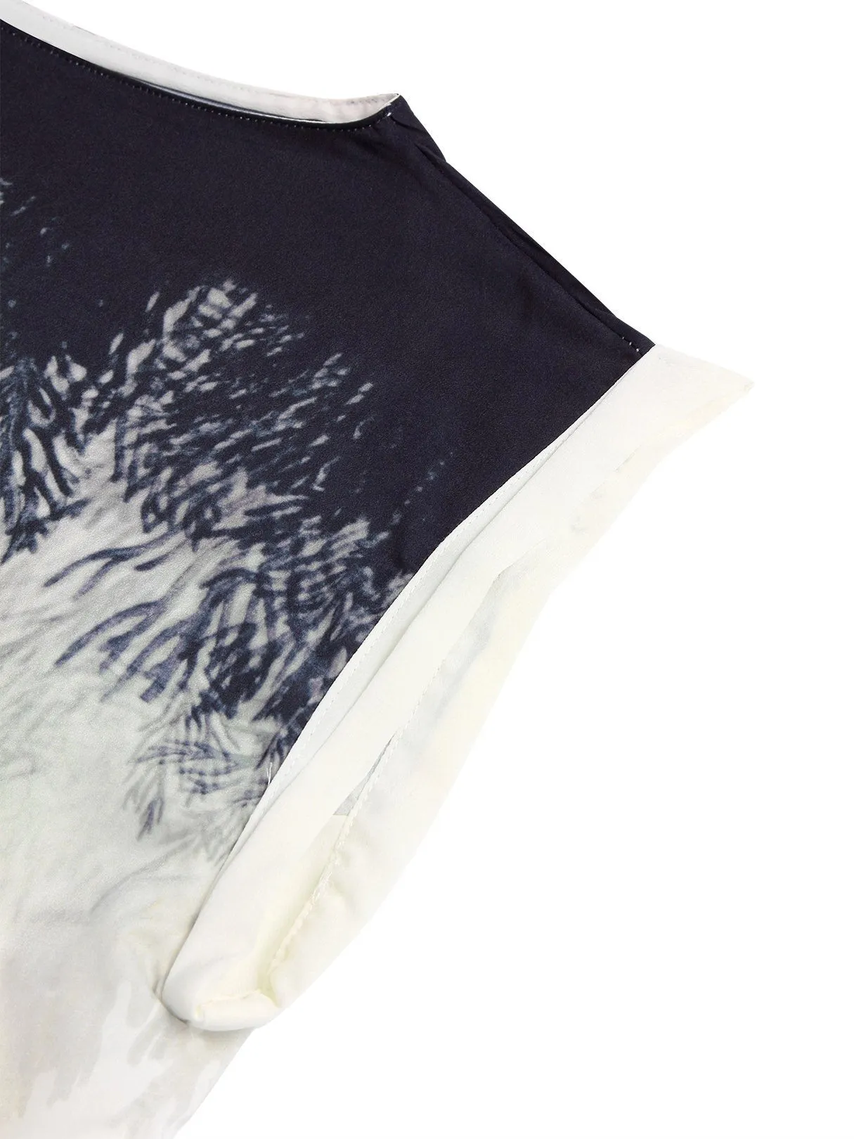 Custom Round Neck Leave Pattern Casual T-shirt