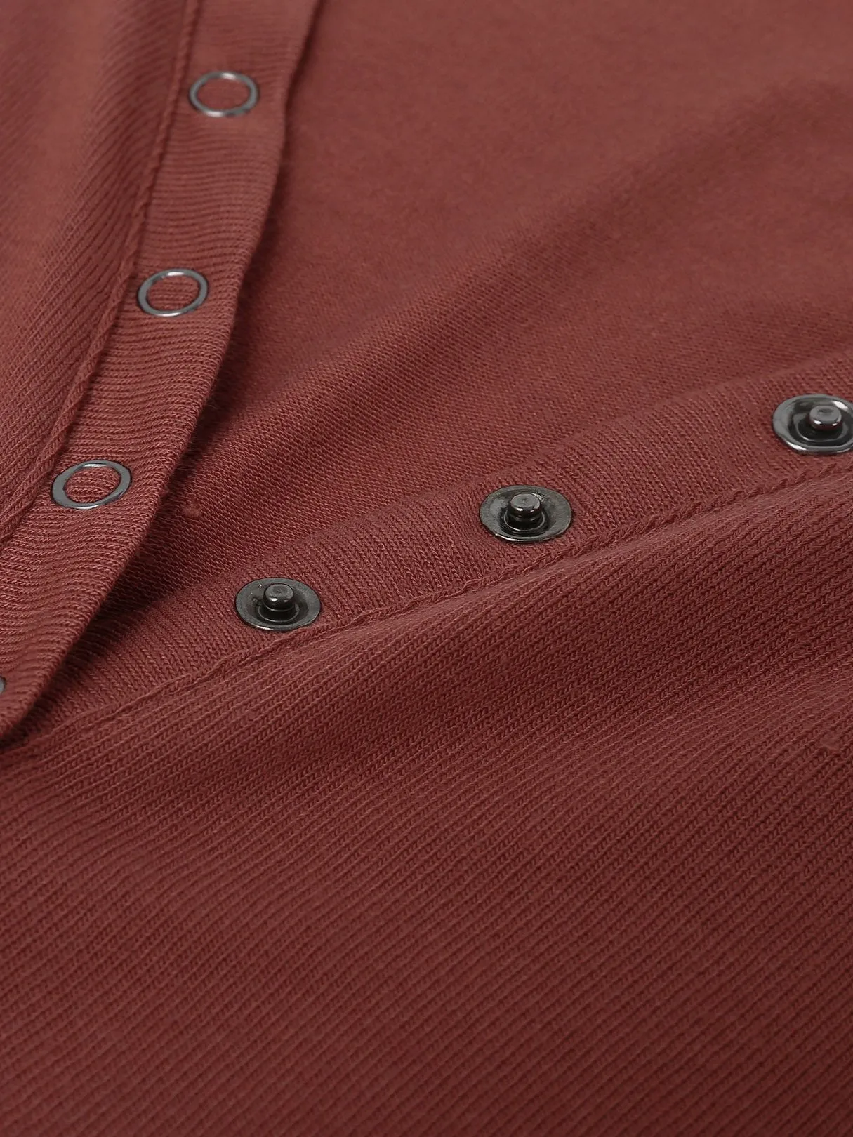 Custom Sexy V-Neck Button Details Curved Hem Top