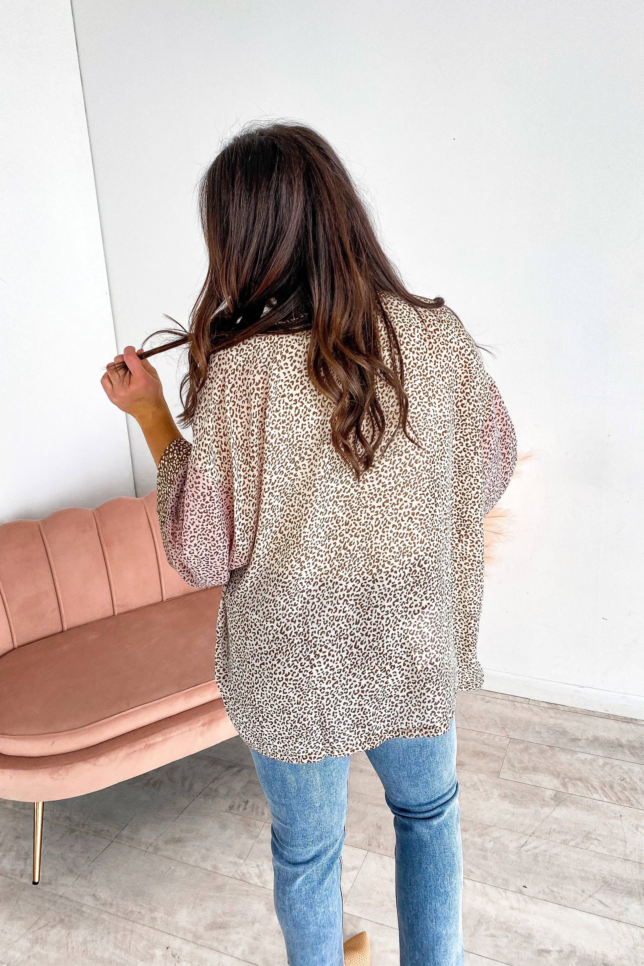 Gracie Leopard Blocked Belted Kimono
