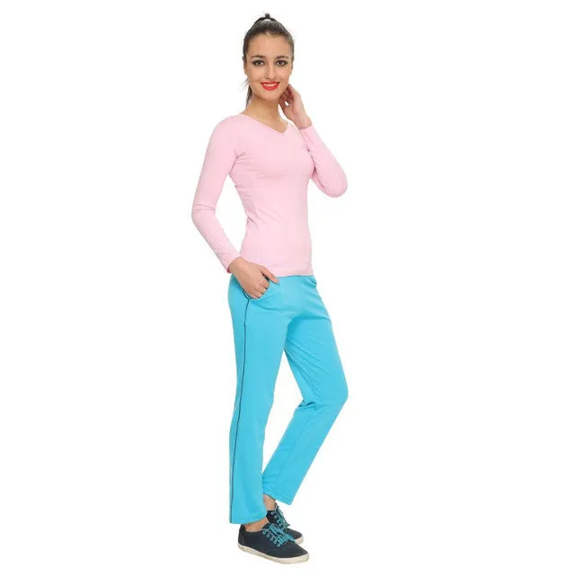 HiFlyers Women Full Sleevs T-Shirts V Neck Pink
