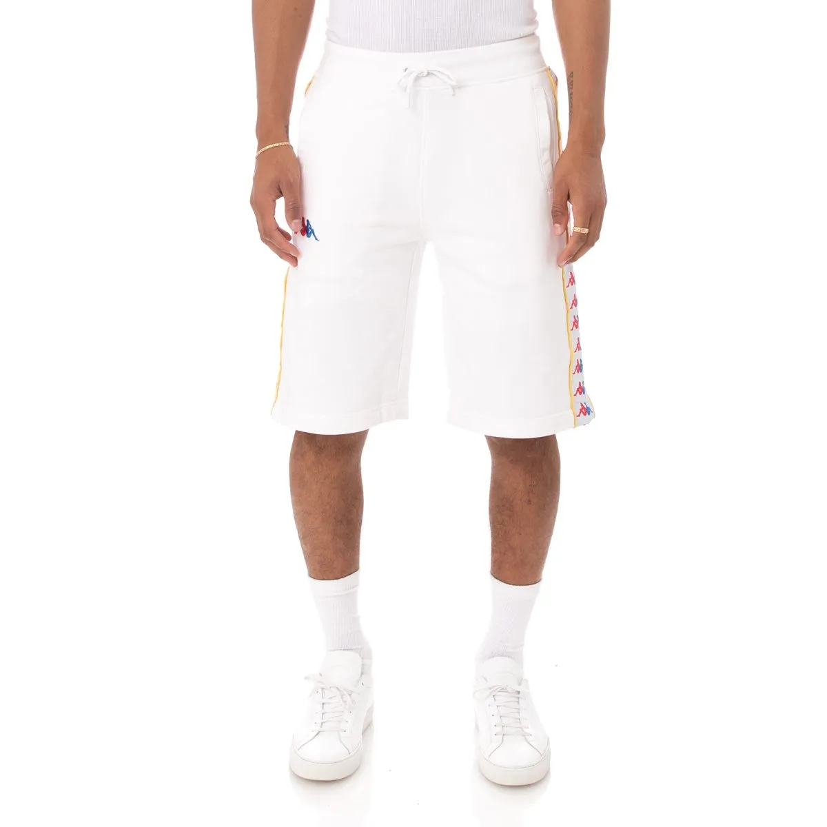 Kappa 222 BANDA CAGWAY SHORTS Men’s - WHITE-FUCHSIA-BLUE-YELLOW DK
