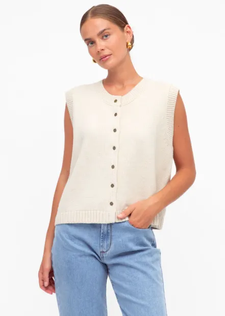 Kasey Knit Vest Cream