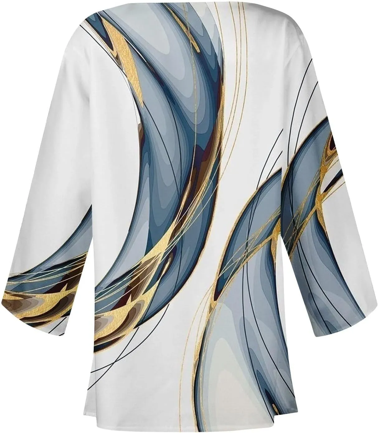 Kimonos for Women Long Sleeve Cardigan Retro Print Casual Duster Blouse Tops Plus Size Lightweight Shrugs Batwing Jacket