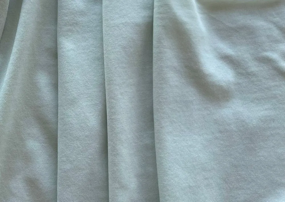 Lighter-Weight Palest Sea Grass Cotton Knit (Made in Italy)