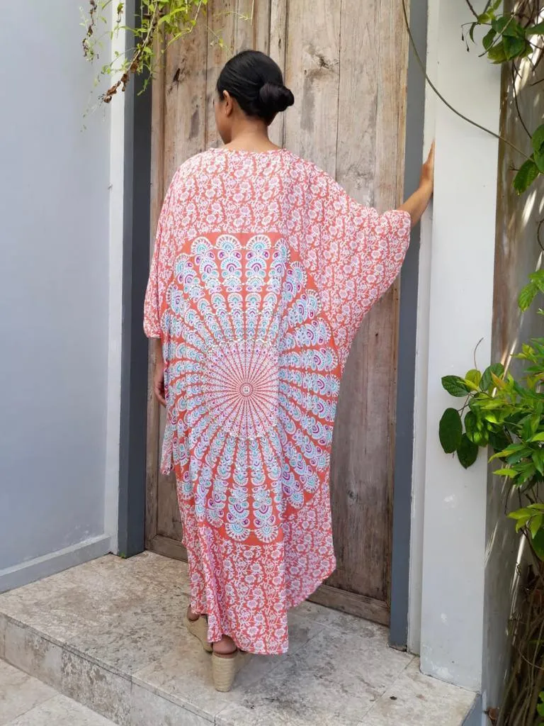 LONG KAFTAN KINOA New Coral