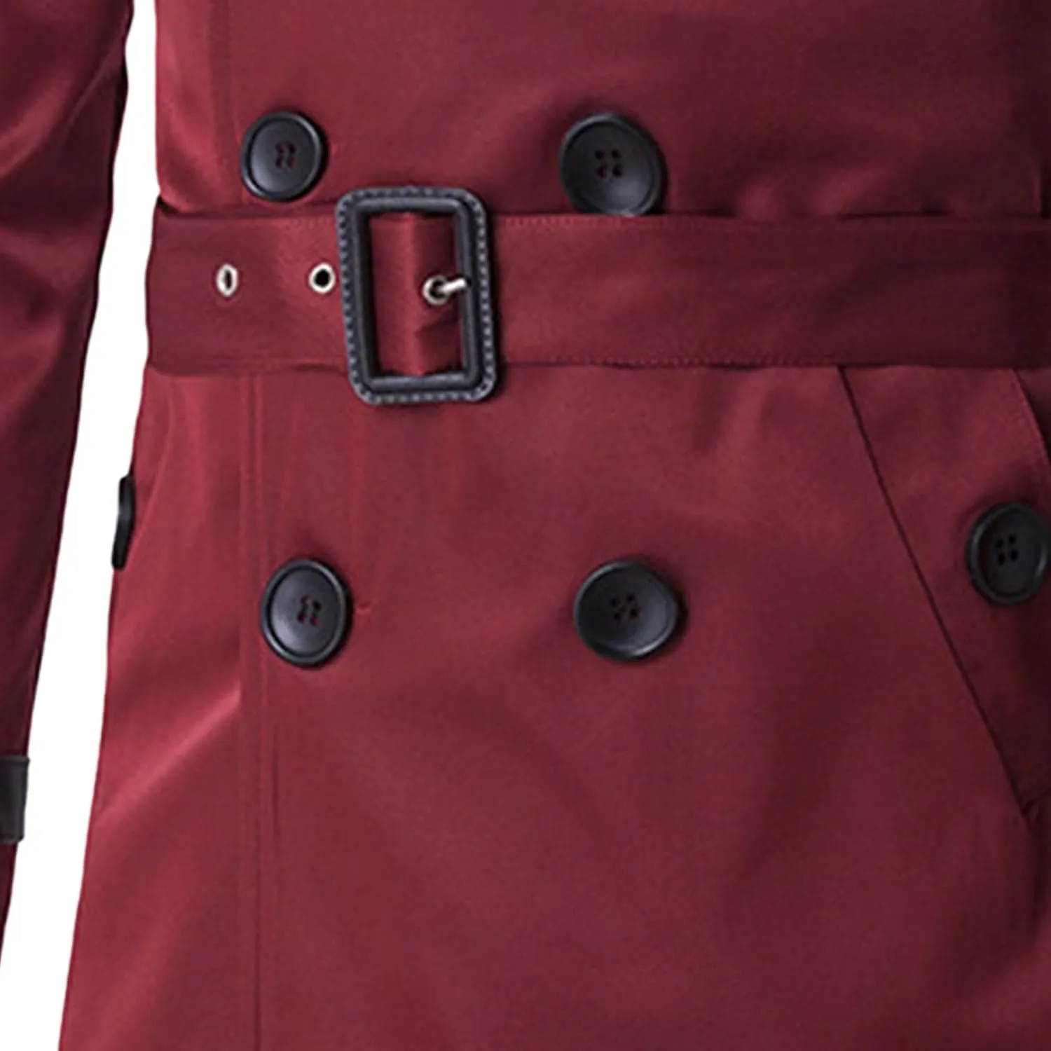 Maiyifu-GJ Men's Double Breasted Belted Trench Coats Casual Slim Fit Windbreaker Notch Lapel Long Jacket Overcoats