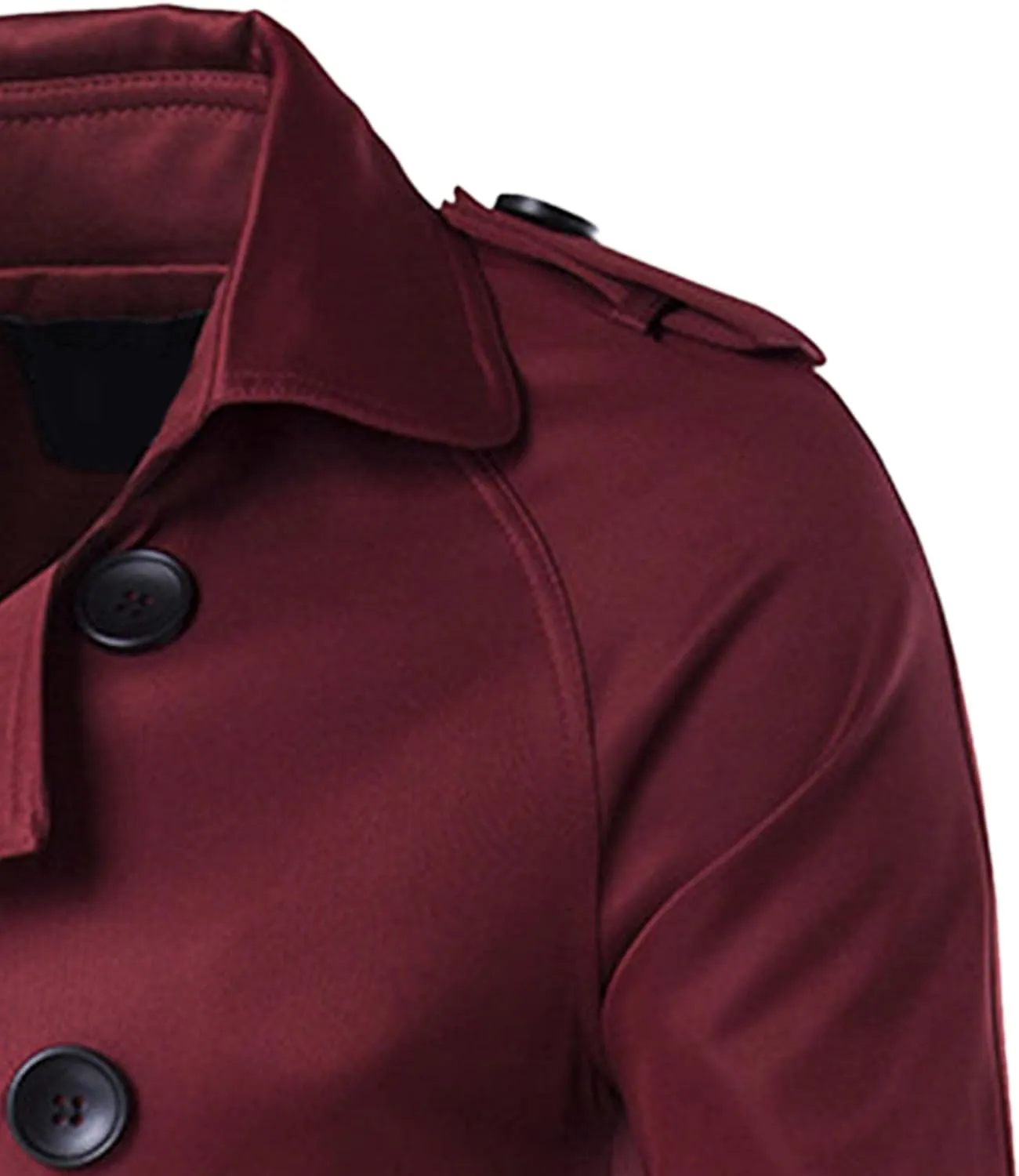 Maiyifu-GJ Men's Double Breasted Belted Trench Coats Casual Slim Fit Windbreaker Notch Lapel Long Jacket Overcoats
