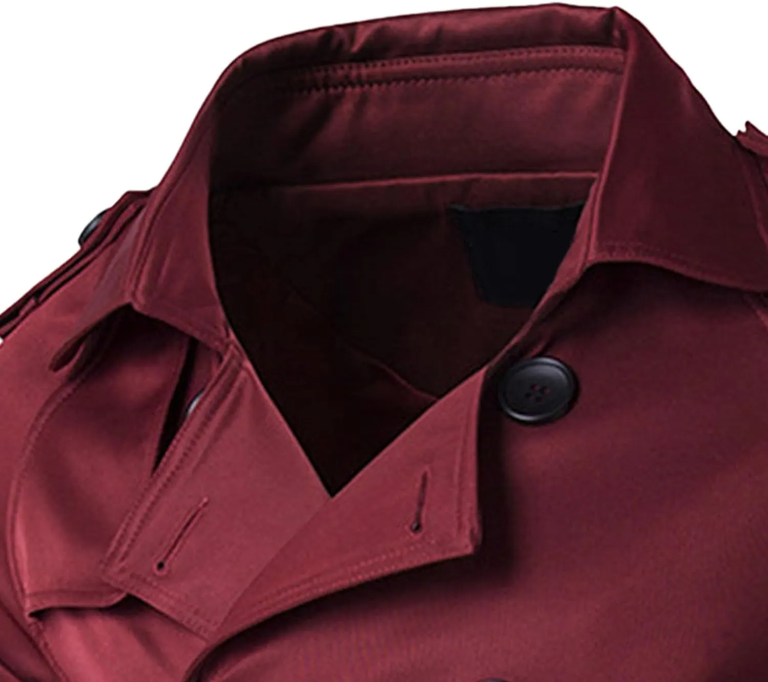 Maiyifu-GJ Men's Double Breasted Belted Trench Coats Casual Slim Fit Windbreaker Notch Lapel Long Jacket Overcoats