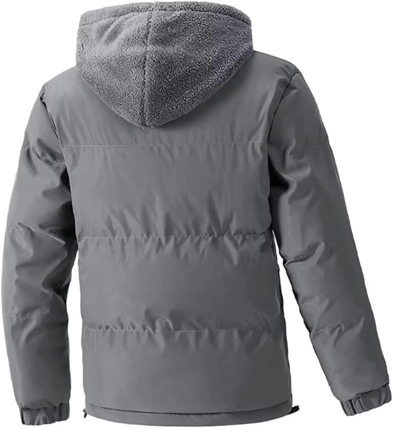 Mens Thermal Puffer Jacket Hooded Ski Puffer Jacket Waterproof Long Sleeve Coats Thicken Winter Warm Overcoats