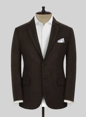 Naples Wide Herringbone Dark Brown Tweed Jacket