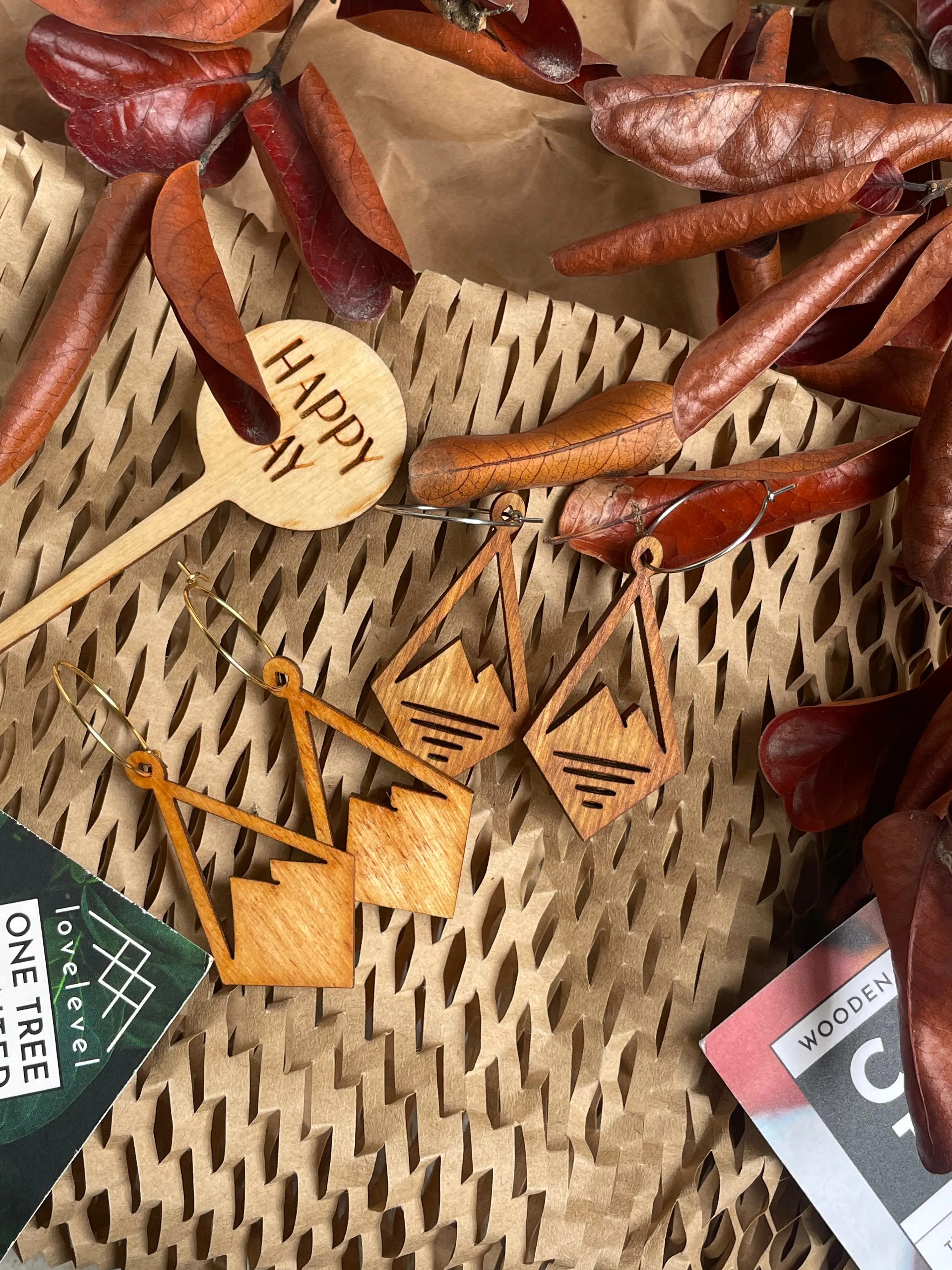 Natural Wood Earrings | PEAKS