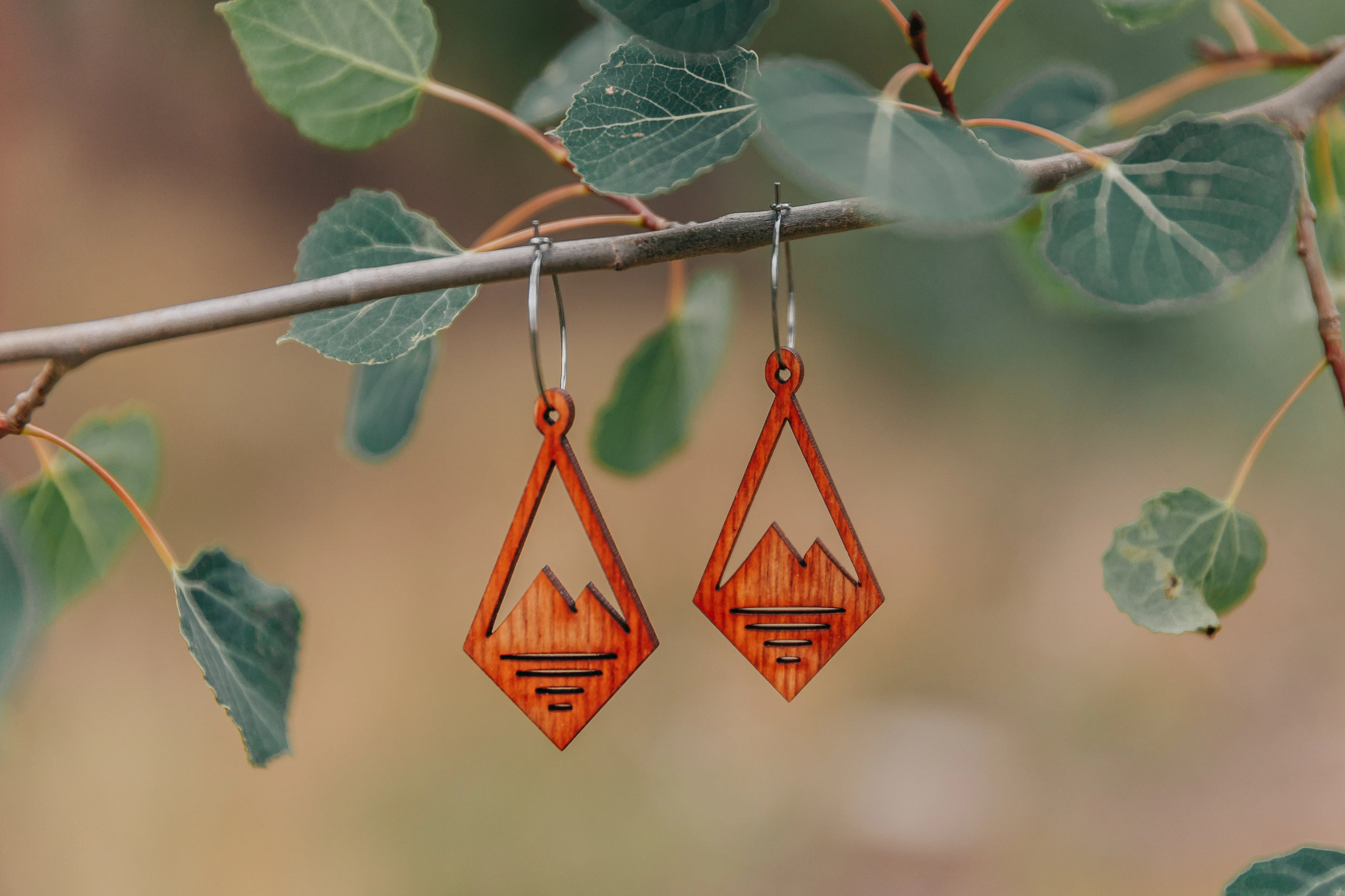 Natural Wood Earrings | PEAKS