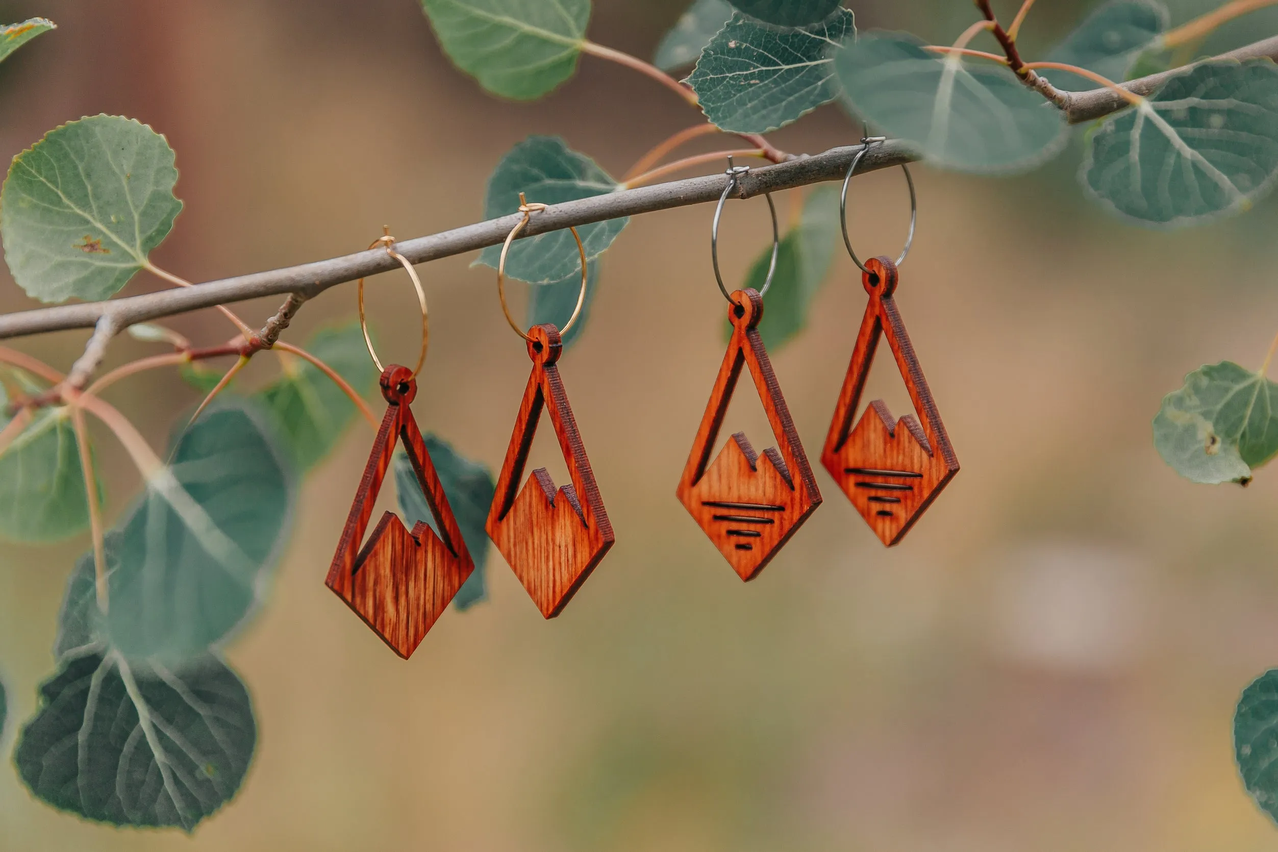 Natural Wood Earrings | PEAKS