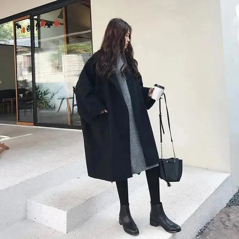 Oversize Woolen Overcoat for Women