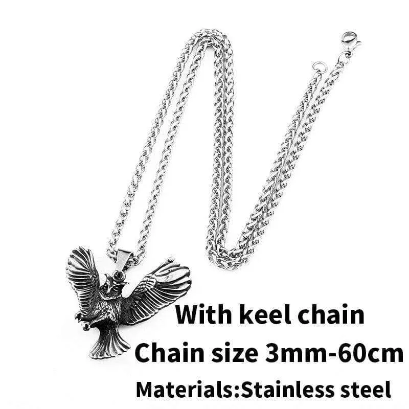 owl pendant necklace for Men Stainless Steel Jewelry