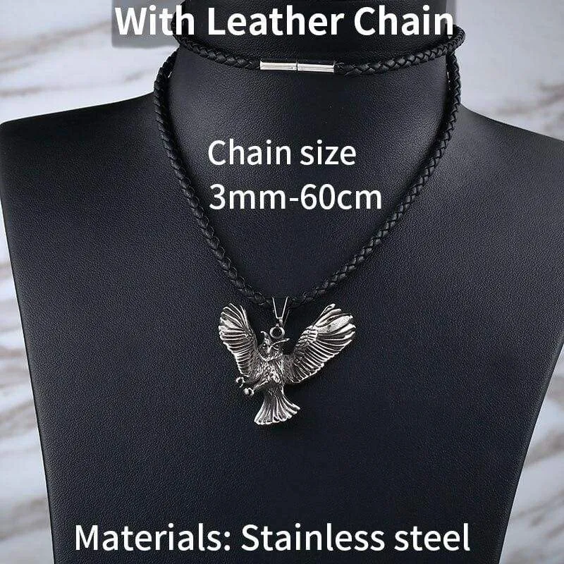 owl pendant necklace for Men Stainless Steel Jewelry
