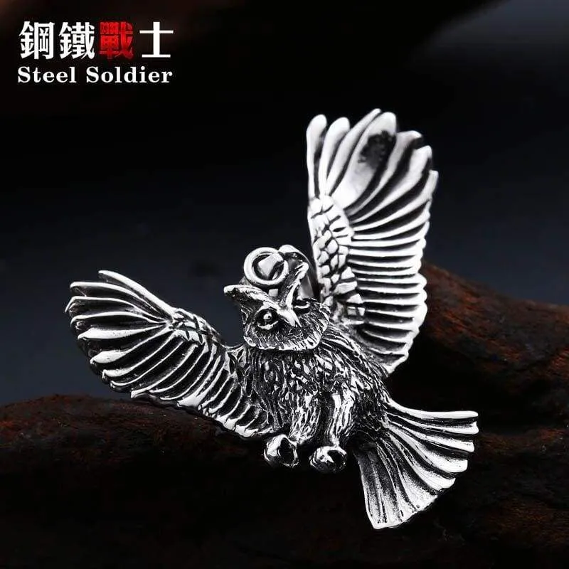 owl pendant necklace for Men Stainless Steel Jewelry