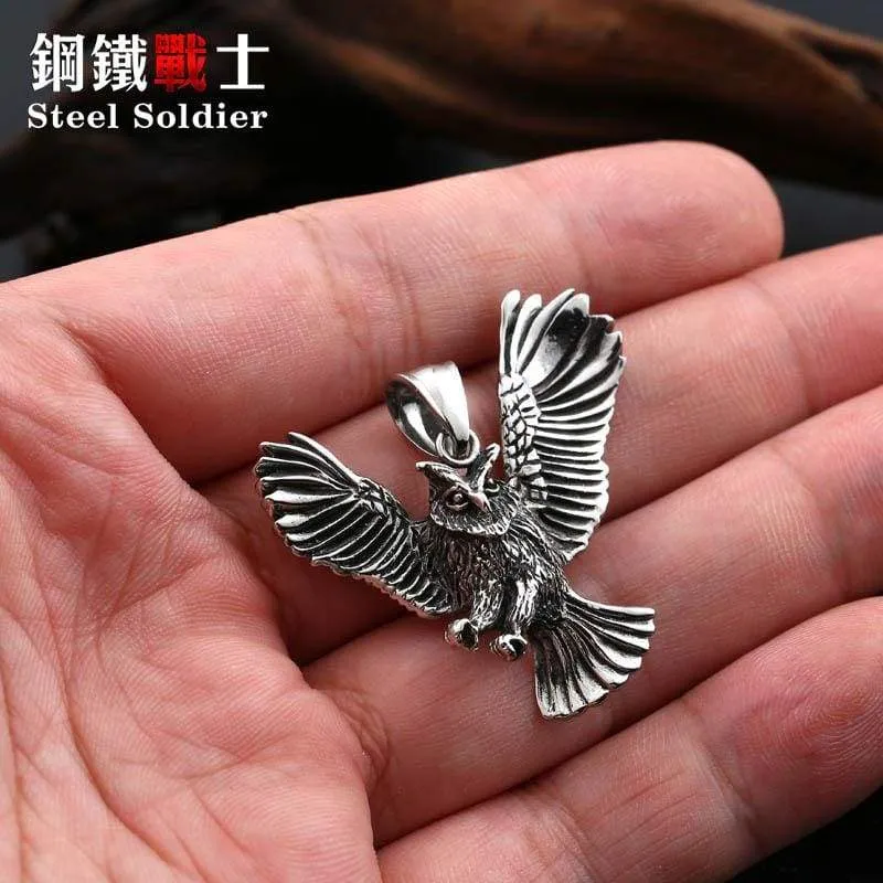 owl pendant necklace for Men Stainless Steel Jewelry