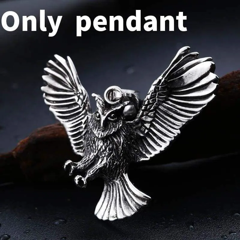 owl pendant necklace for Men Stainless Steel Jewelry