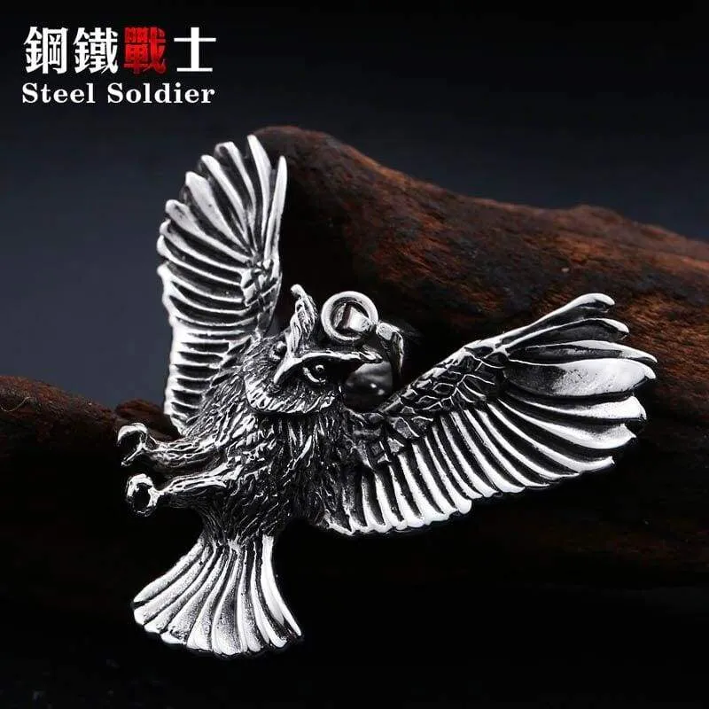 owl pendant necklace for Men Stainless Steel Jewelry