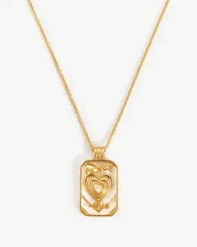 Peace & Love Tag Pendant Chain Necklace