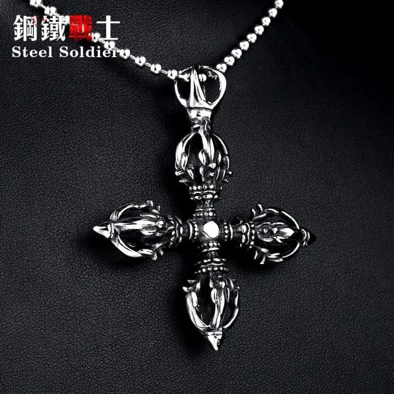 popular Stainless Steel Vajra pestle tibetan Pendant Can bRing Lucky for Man