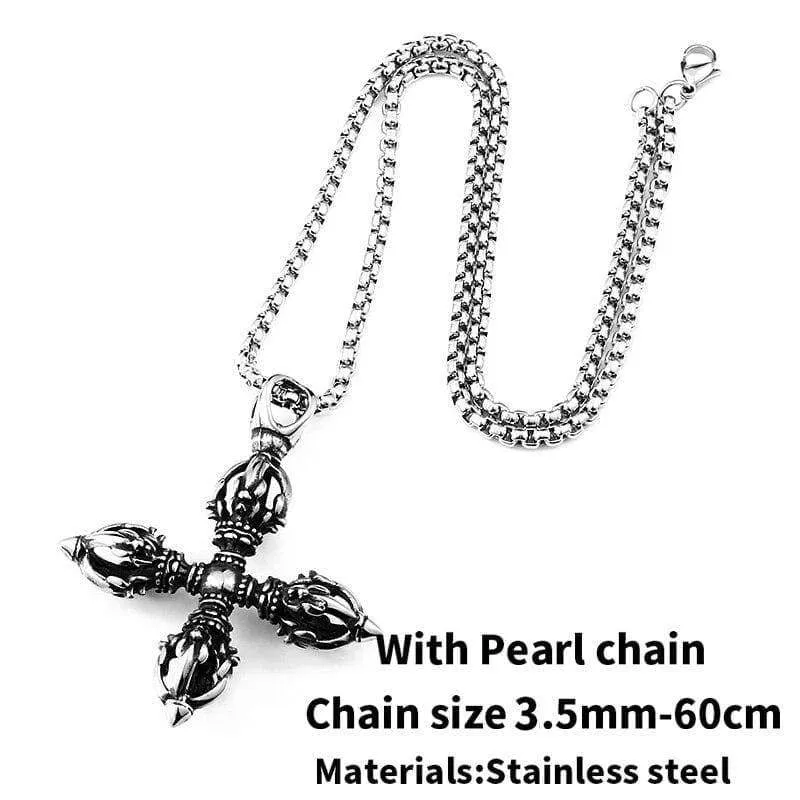 popular Stainless Steel Vajra pestle tibetan Pendant Can bRing Lucky for Man