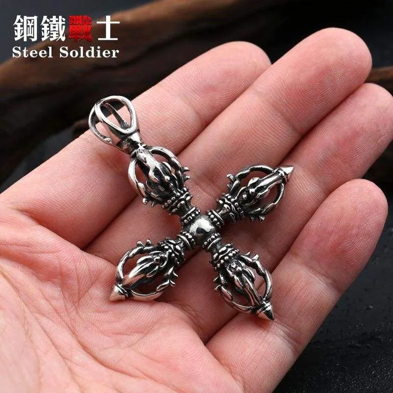 popular Stainless Steel Vajra pestle tibetan Pendant Can bRing Lucky for Man