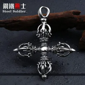 popular Stainless Steel Vajra pestle tibetan Pendant Can bRing Lucky for Man