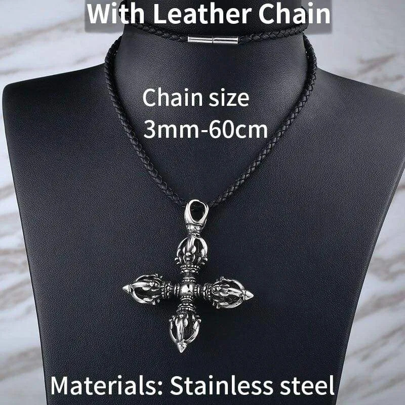 popular Stainless Steel Vajra pestle tibetan Pendant Can bRing Lucky for Man