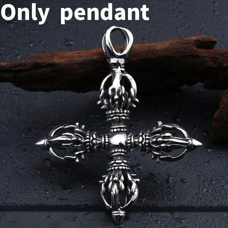 popular Stainless Steel Vajra pestle tibetan Pendant Can bRing Lucky for Man