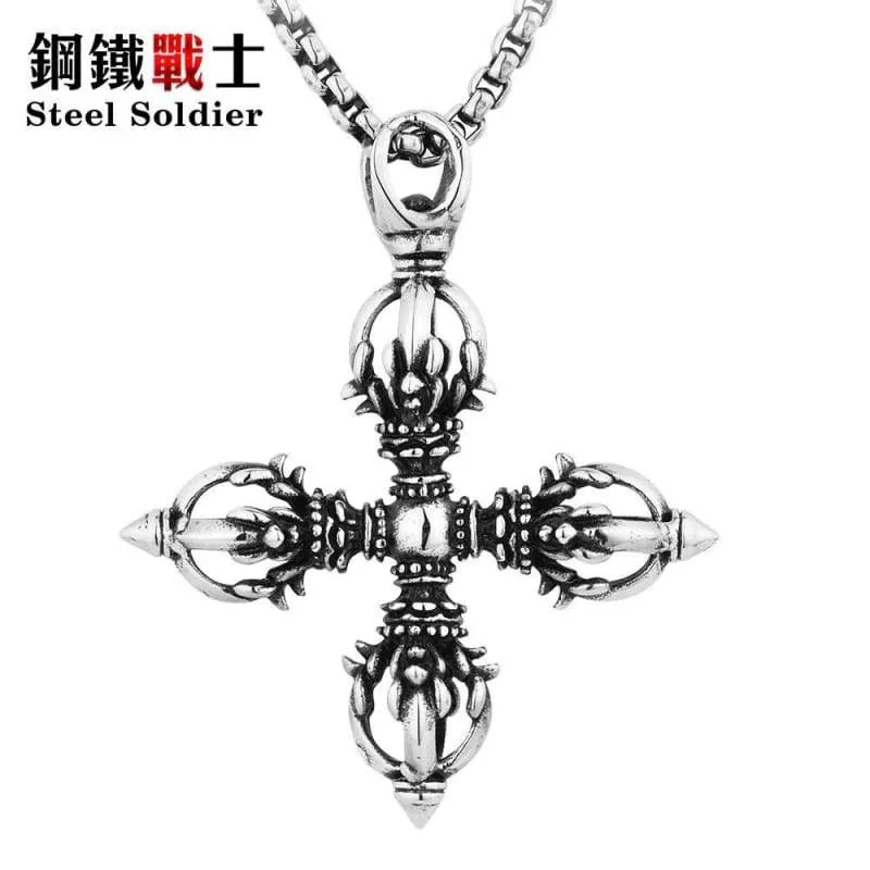 popular Stainless Steel Vajra pestle tibetan Pendant Can bRing Lucky for Man