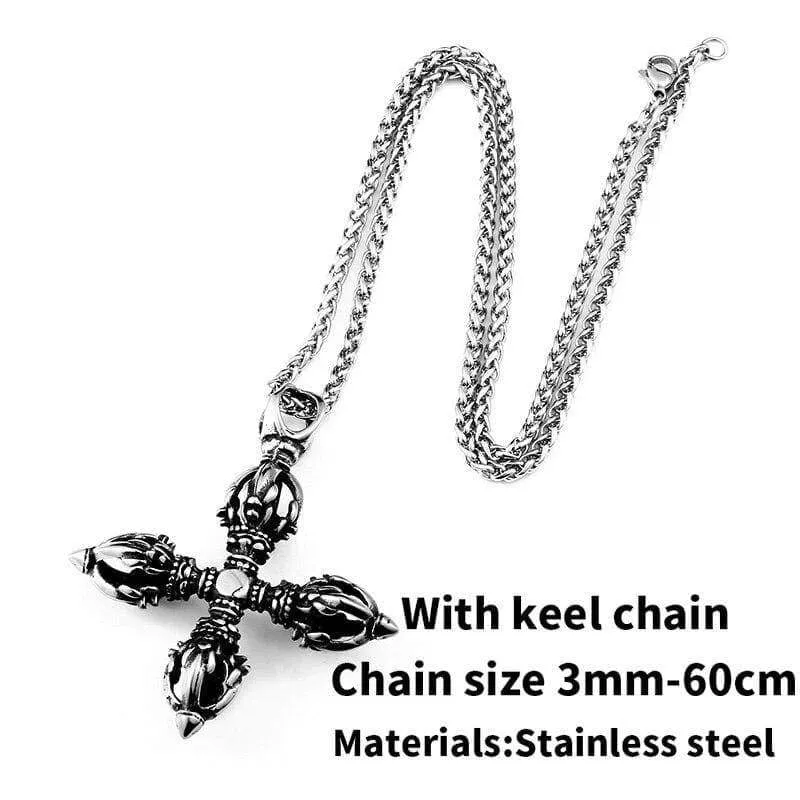 popular Stainless Steel Vajra pestle tibetan Pendant Can bRing Lucky for Man