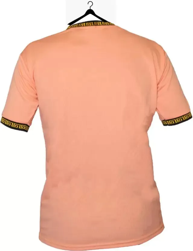 Printed Men Round Neck Pink T-Shirt