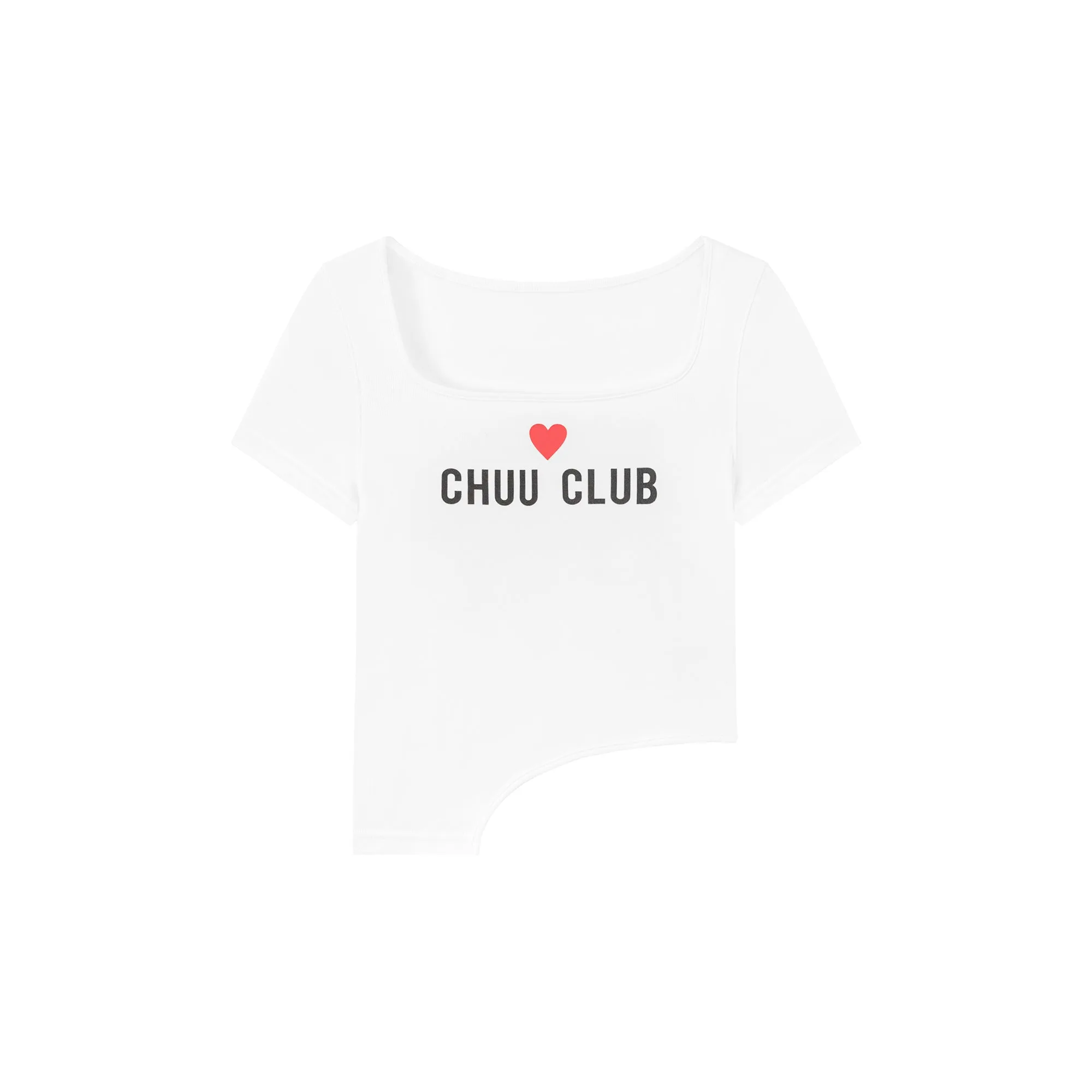 Square Neck Chuu Club Unbalanced T-Shirt