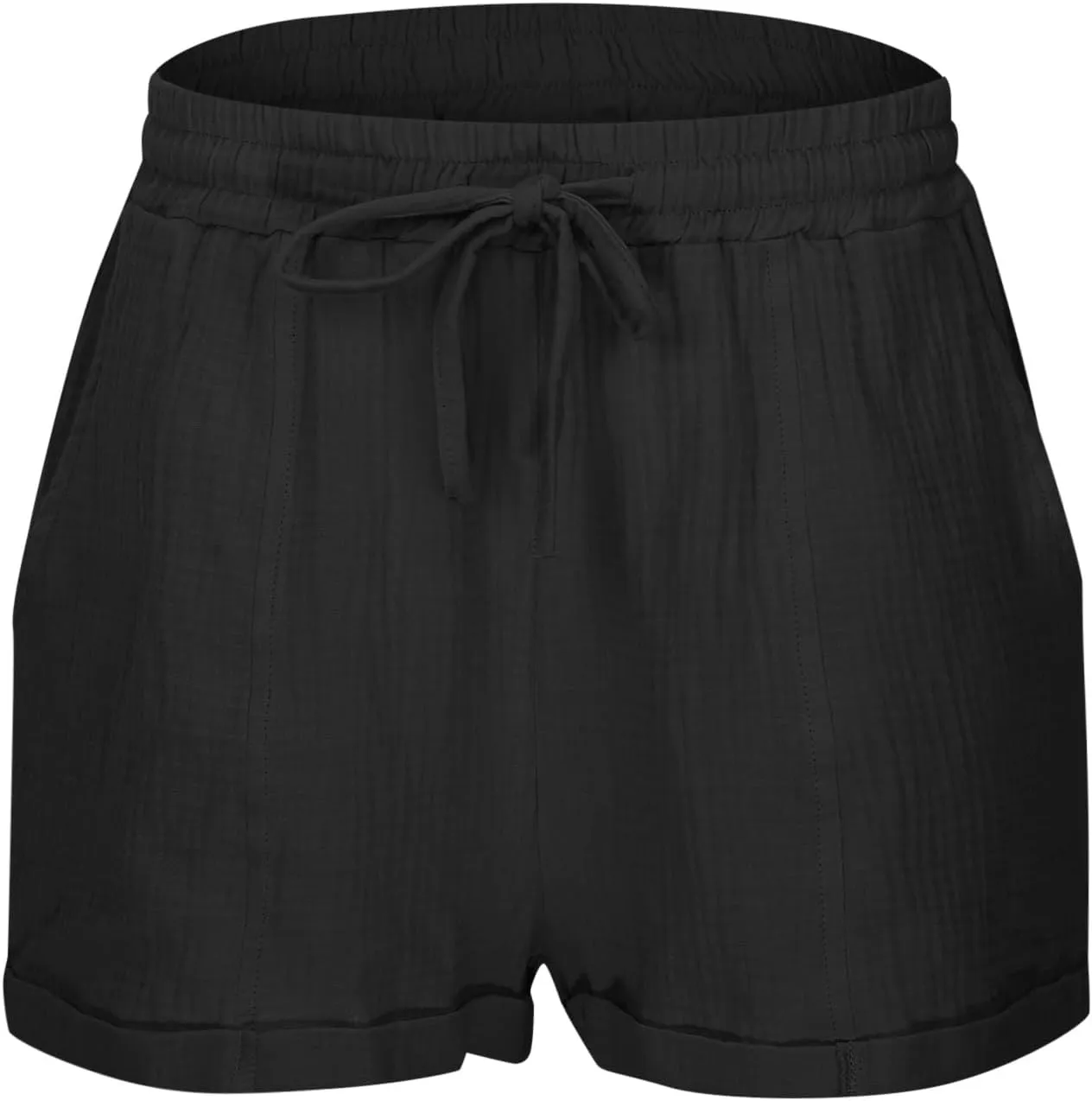 Summer Beach Shorts for Women High Elastic Waist Casual Chino Shorts Lightweight Drawstring Stretch Dressy Pants with Pockets