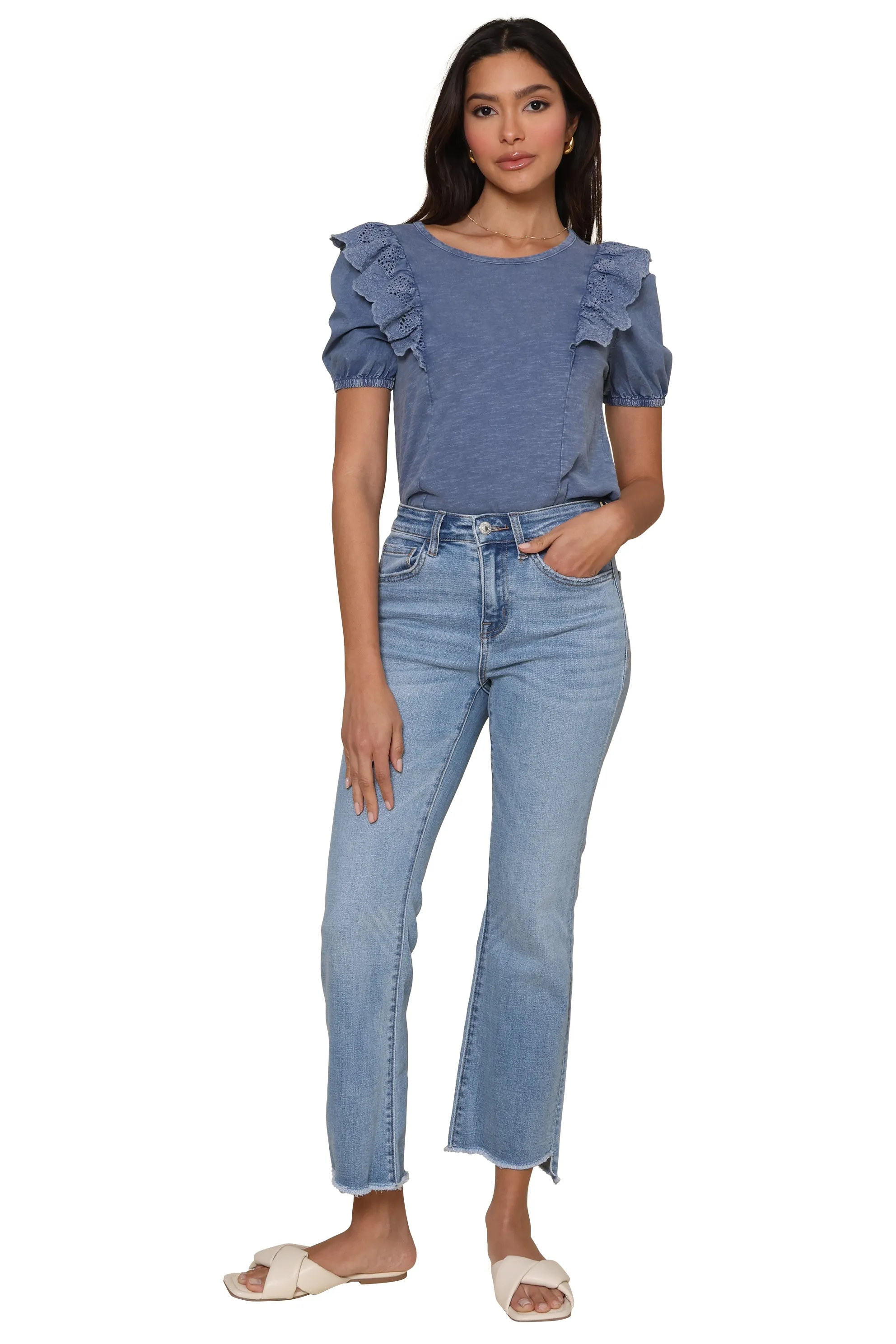 T-Shirt With Eyelet Sleeve