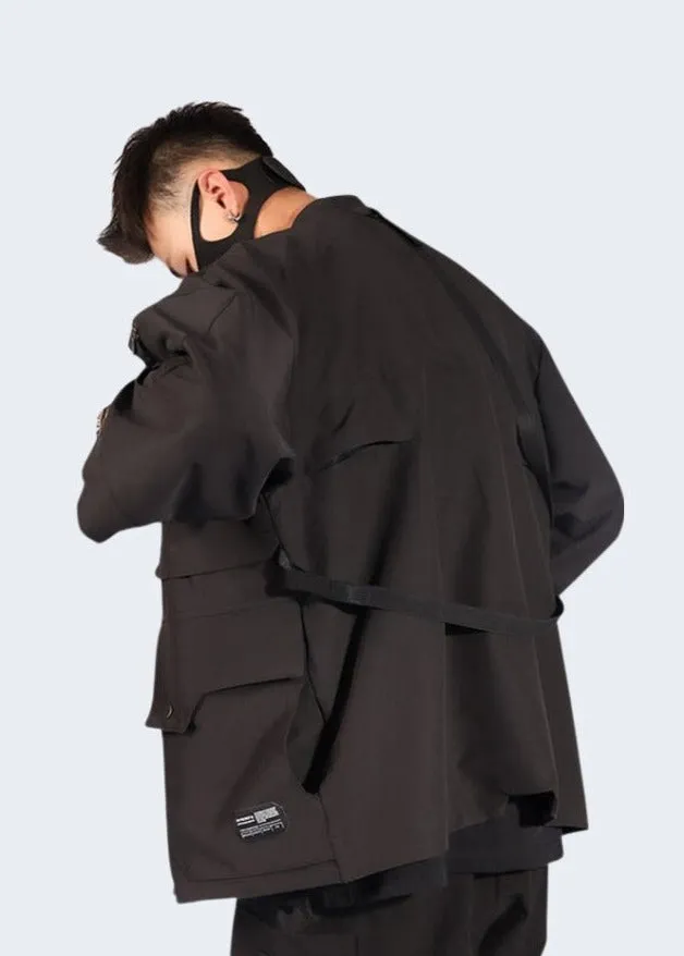 Technical Kimono Coat Black